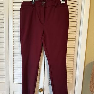 Loft Skinny Burgundy Pants Sz 12